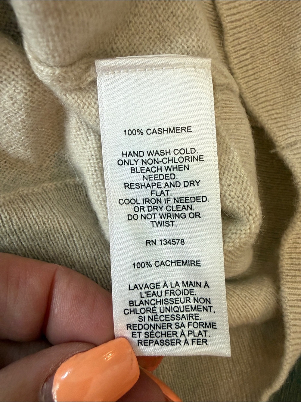 Vineyard Vines 100% Cashmere Collared Sweater Beige Tan 25472 - Picture 8 of 9